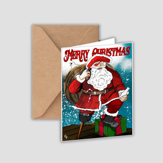Santa dressed as pirate