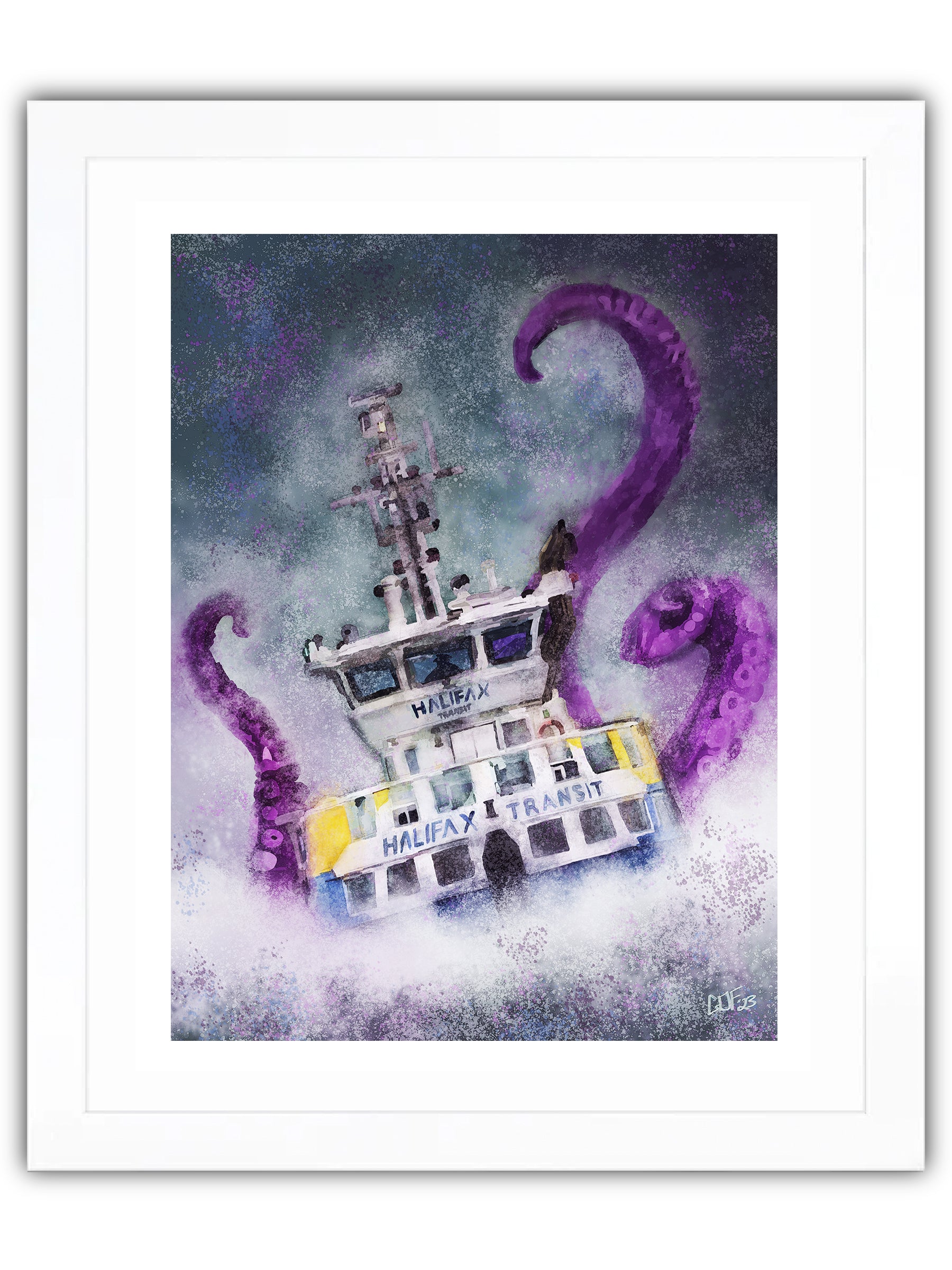 Halifax Ferry being attacked by purple tentacles
