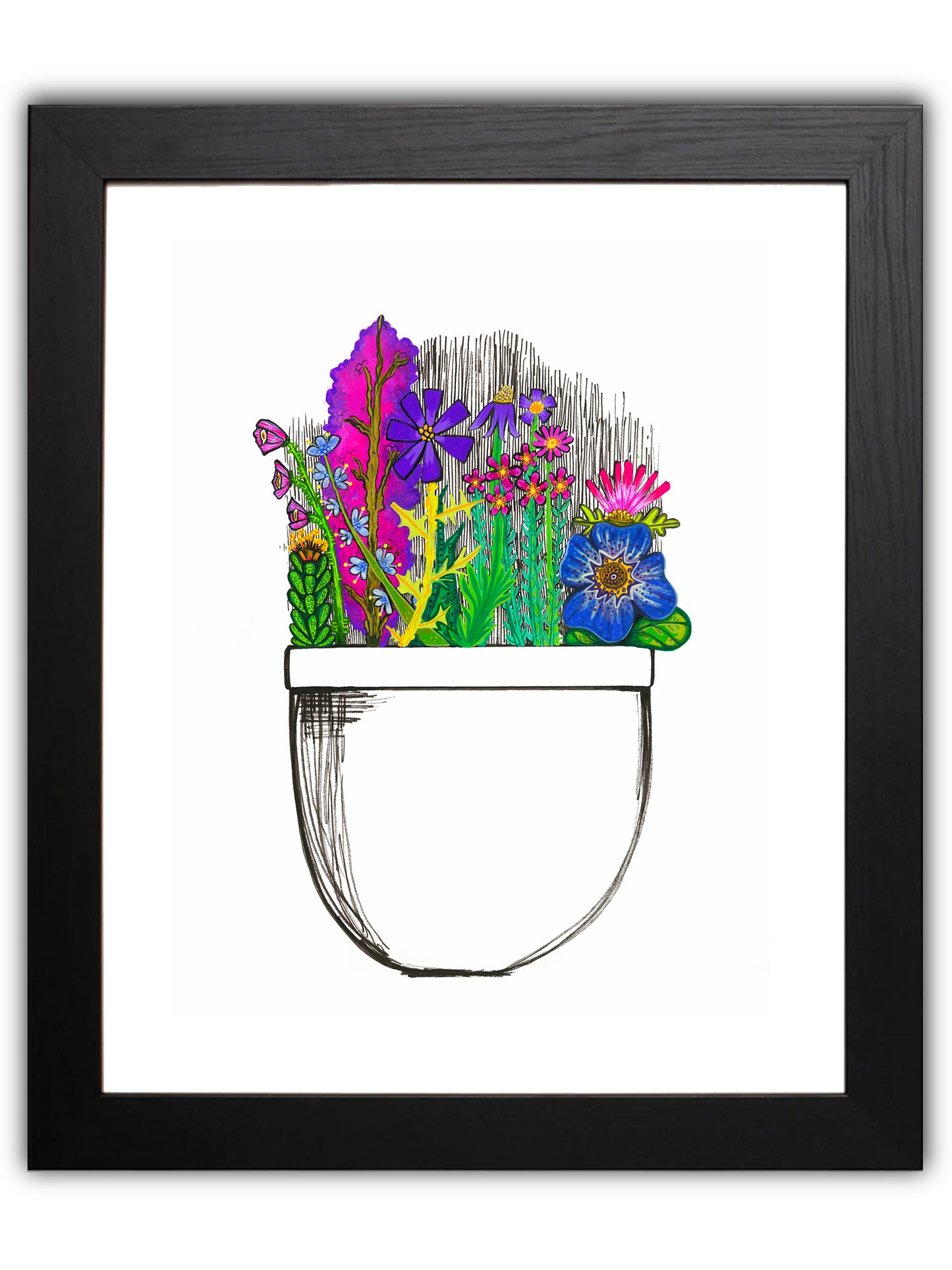 Flower pot holding flowers