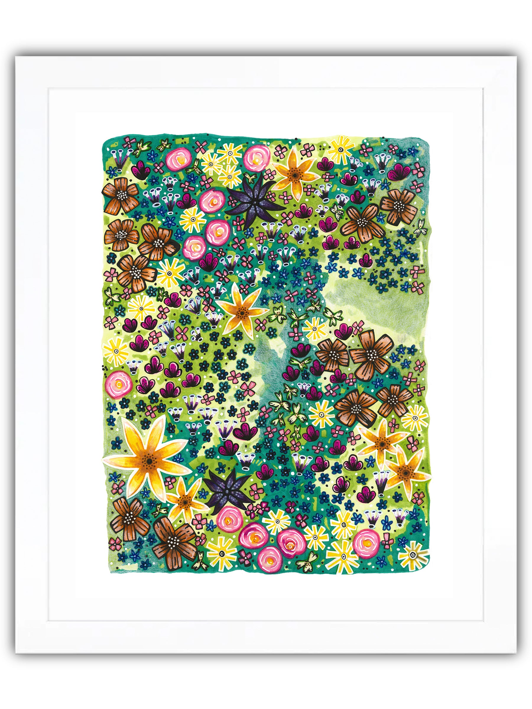 Illustration of a field of flowers, abstract