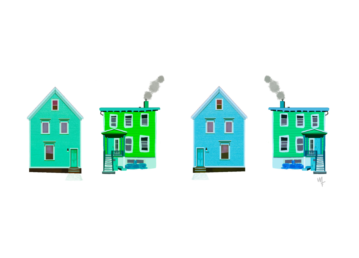 Four green houses
