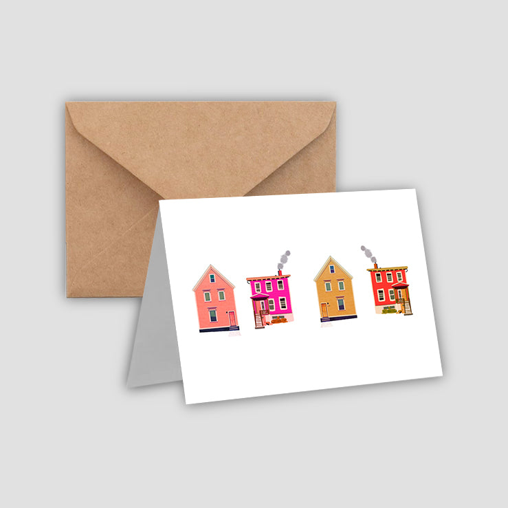 Four colourful houses