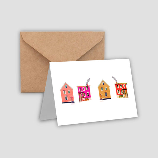Four colourful houses