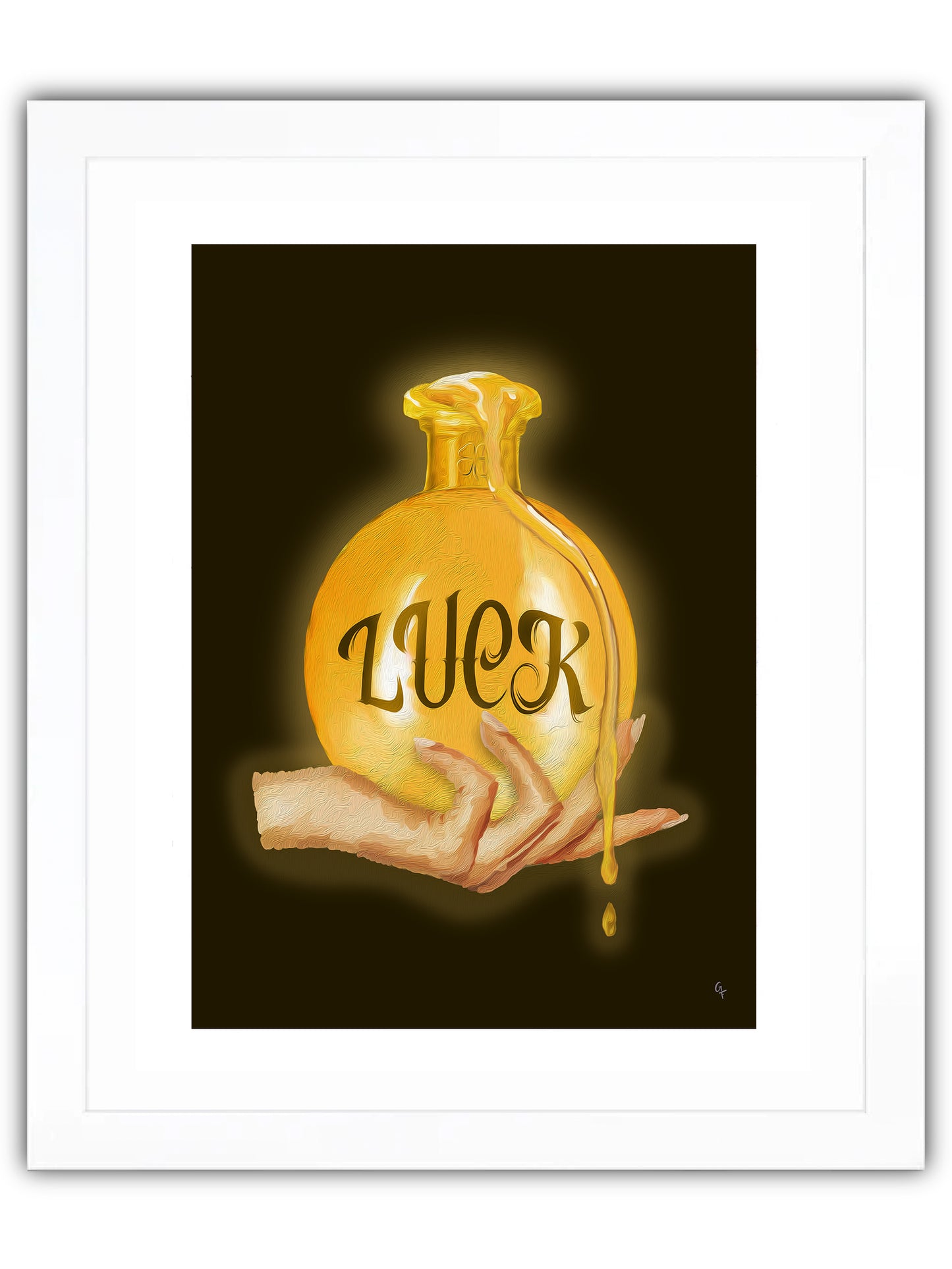 Hand holding luck potion
