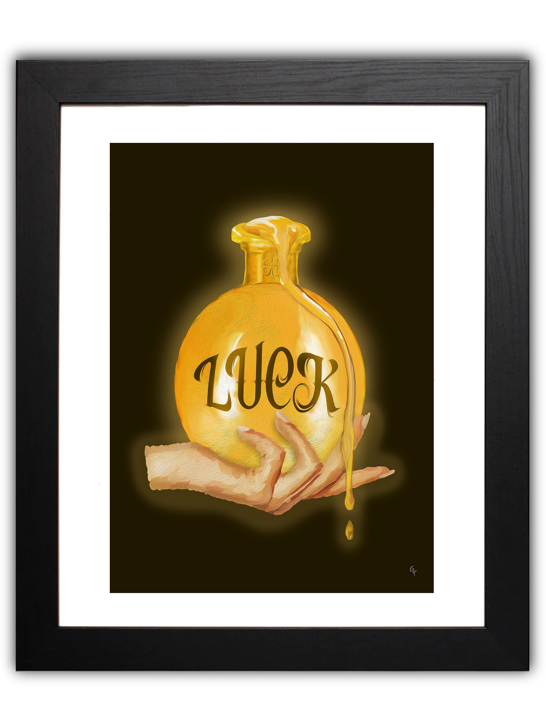 Hand holding luck potion
