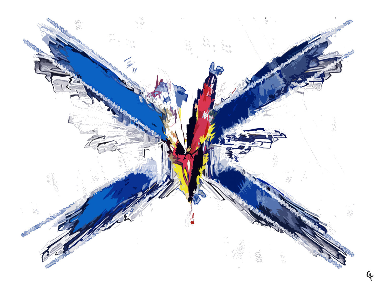 Abstract blue eagle