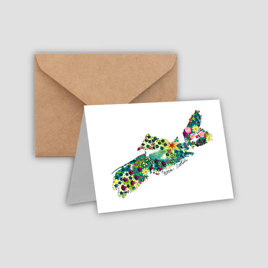 Map of Nova Scotia, filled with flowers