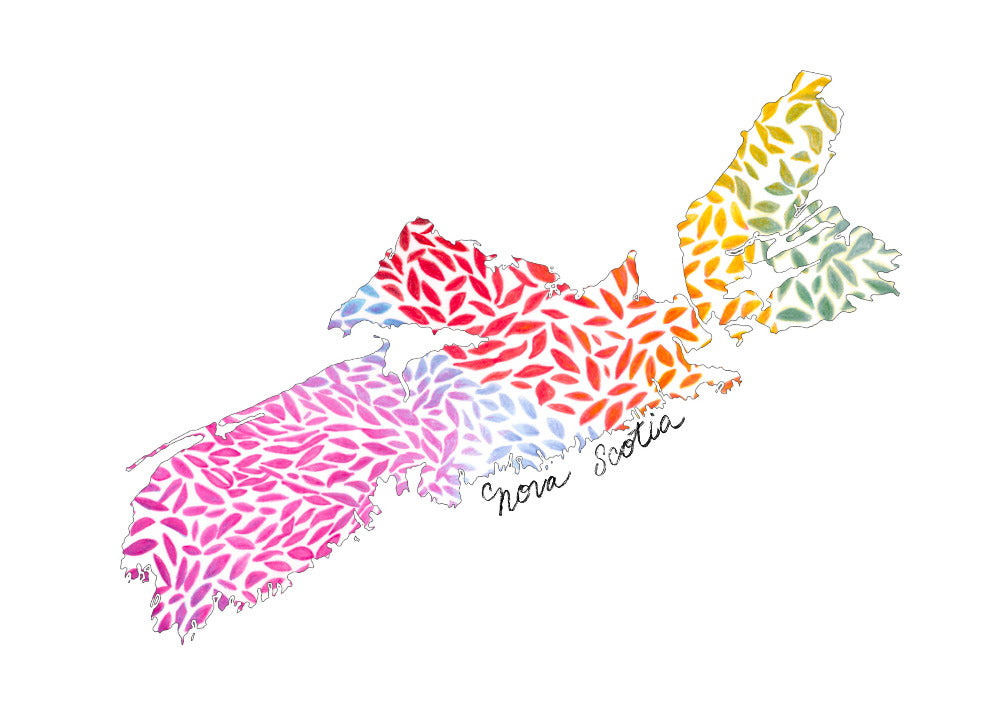 Nova Scotia Map colourful