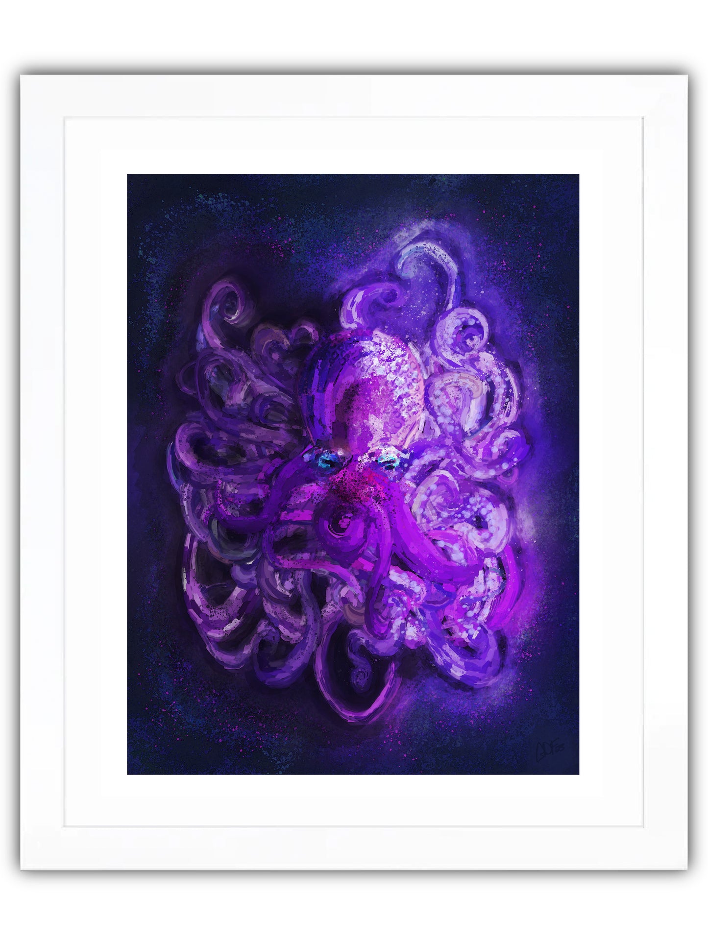 Purple octopus with many tentacles