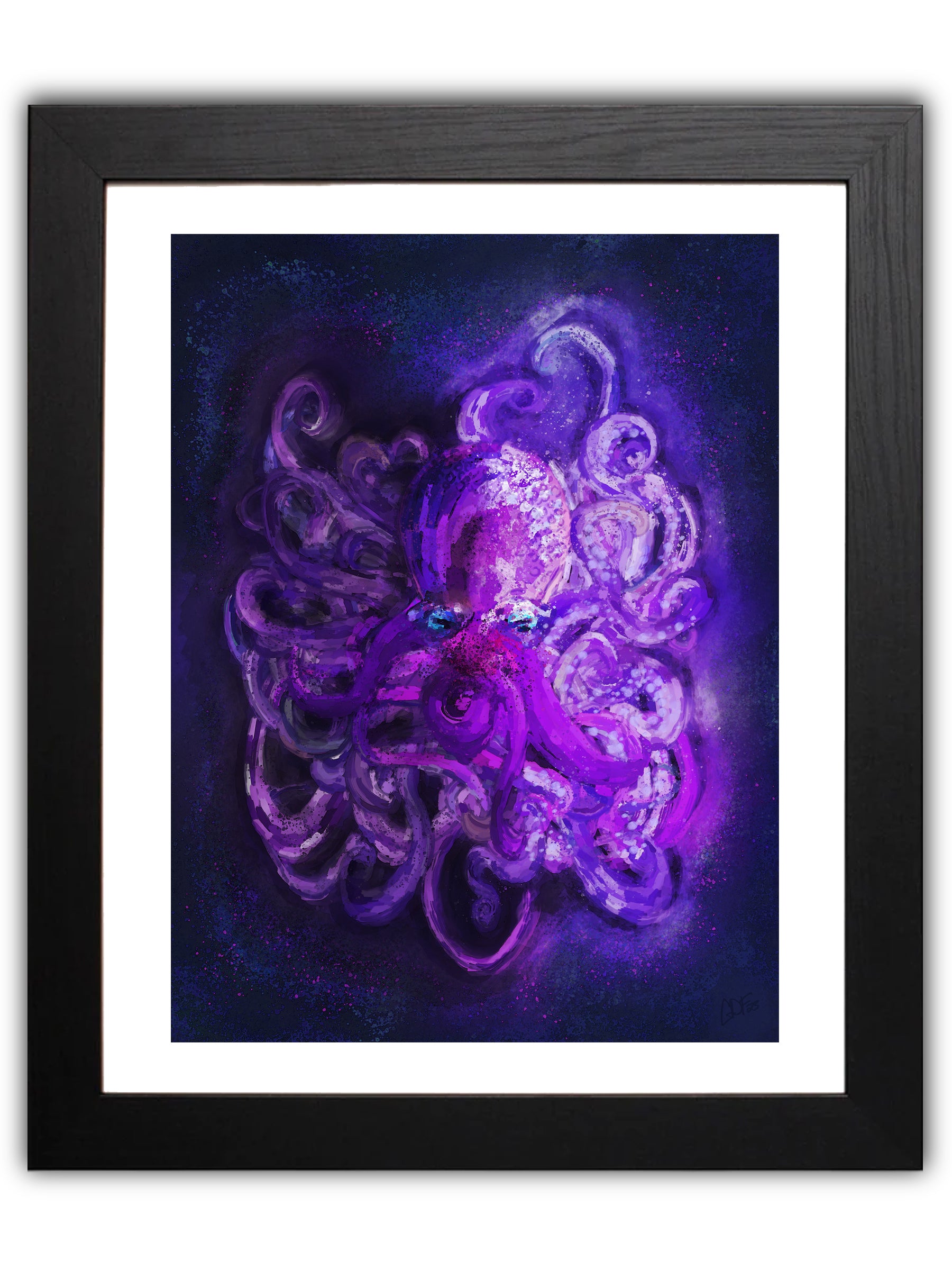 Purple octopus with many tentacles