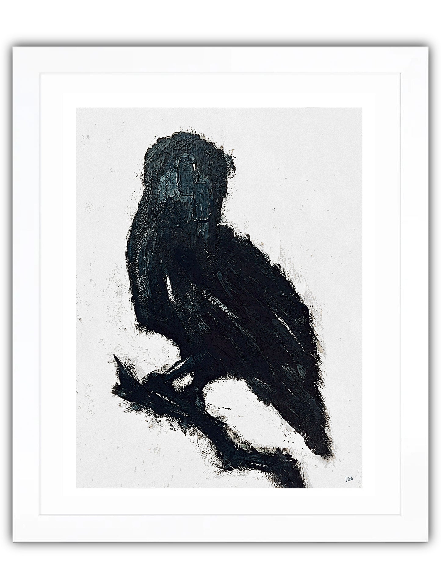 Abstract painting raven
