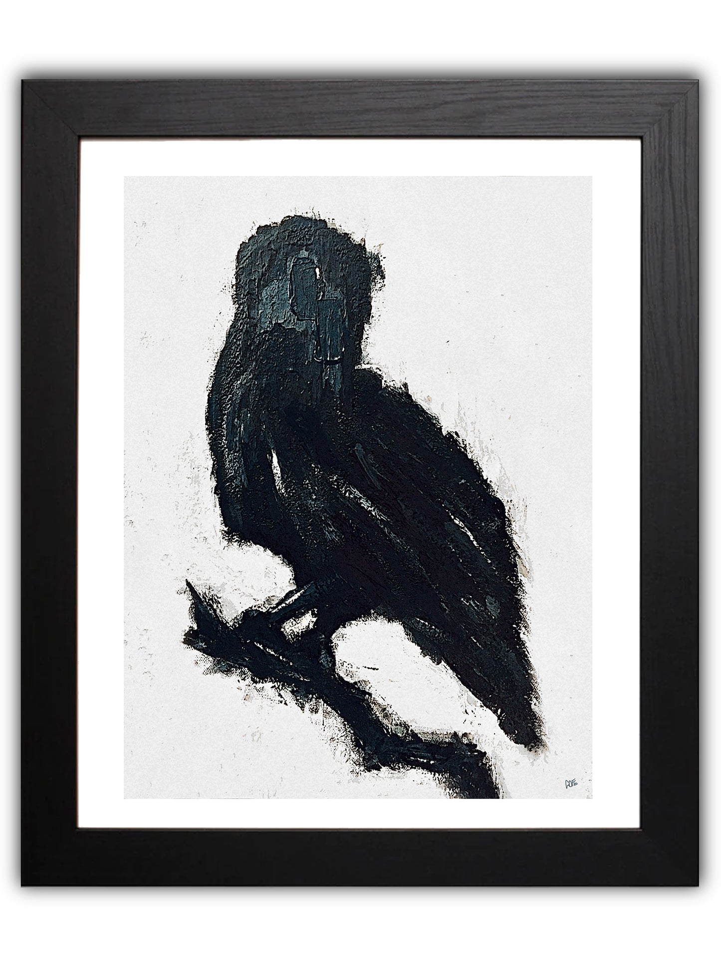 Abstract painting raven
