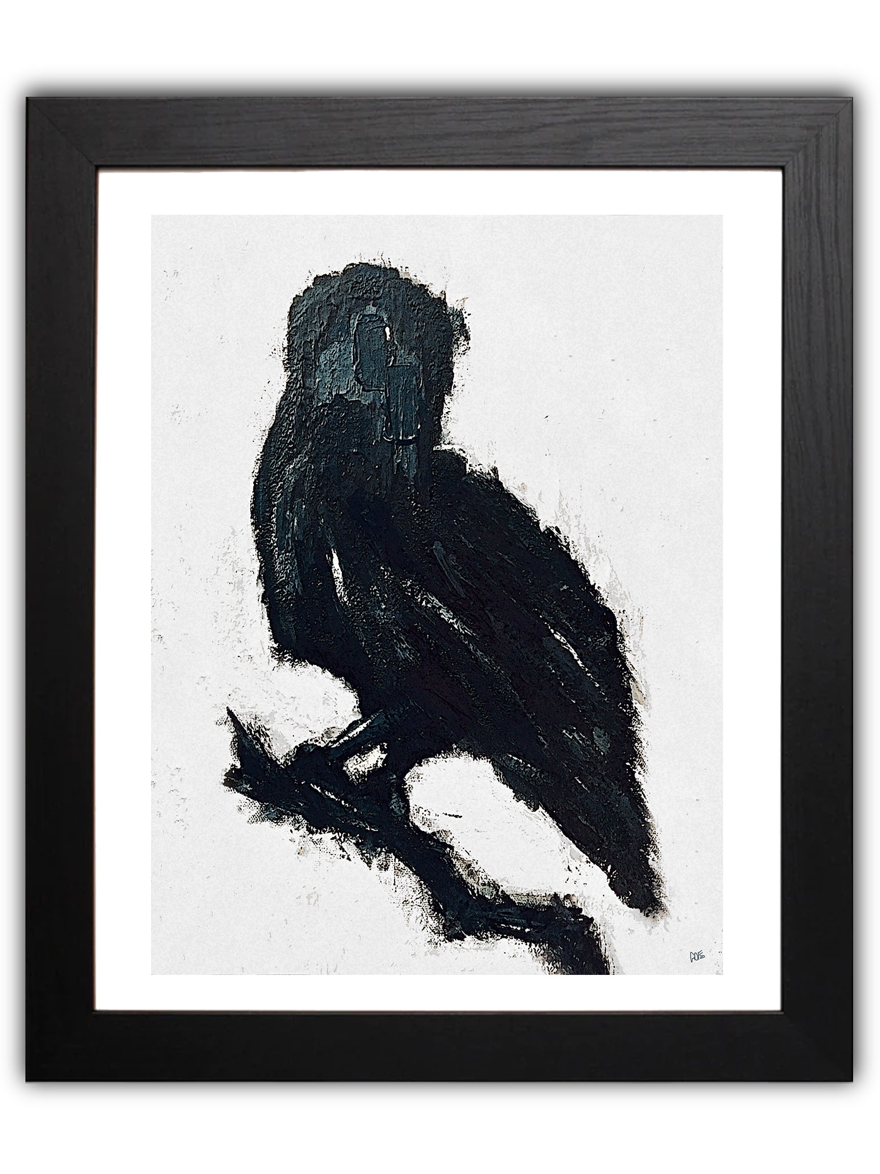 Abstract painting raven
