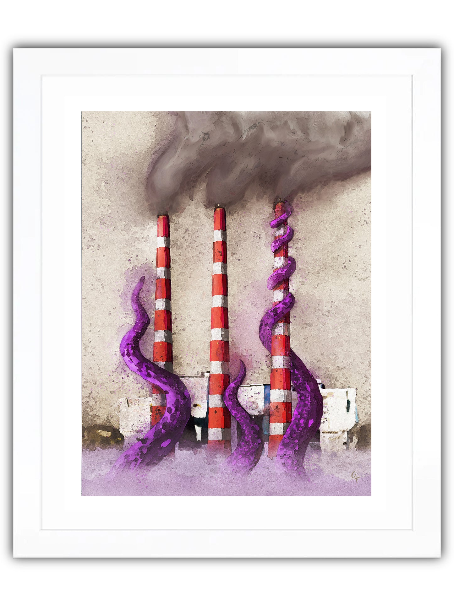 Dartmouth smoke stacks, being attacked by purple tentacles