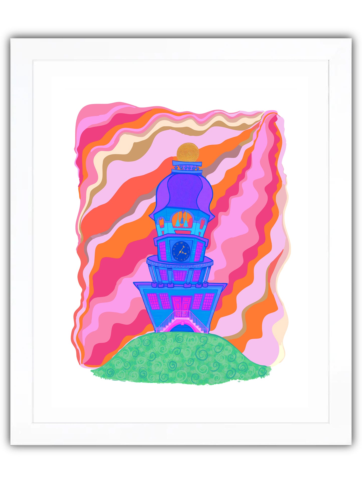 Halifax clock tower colourful