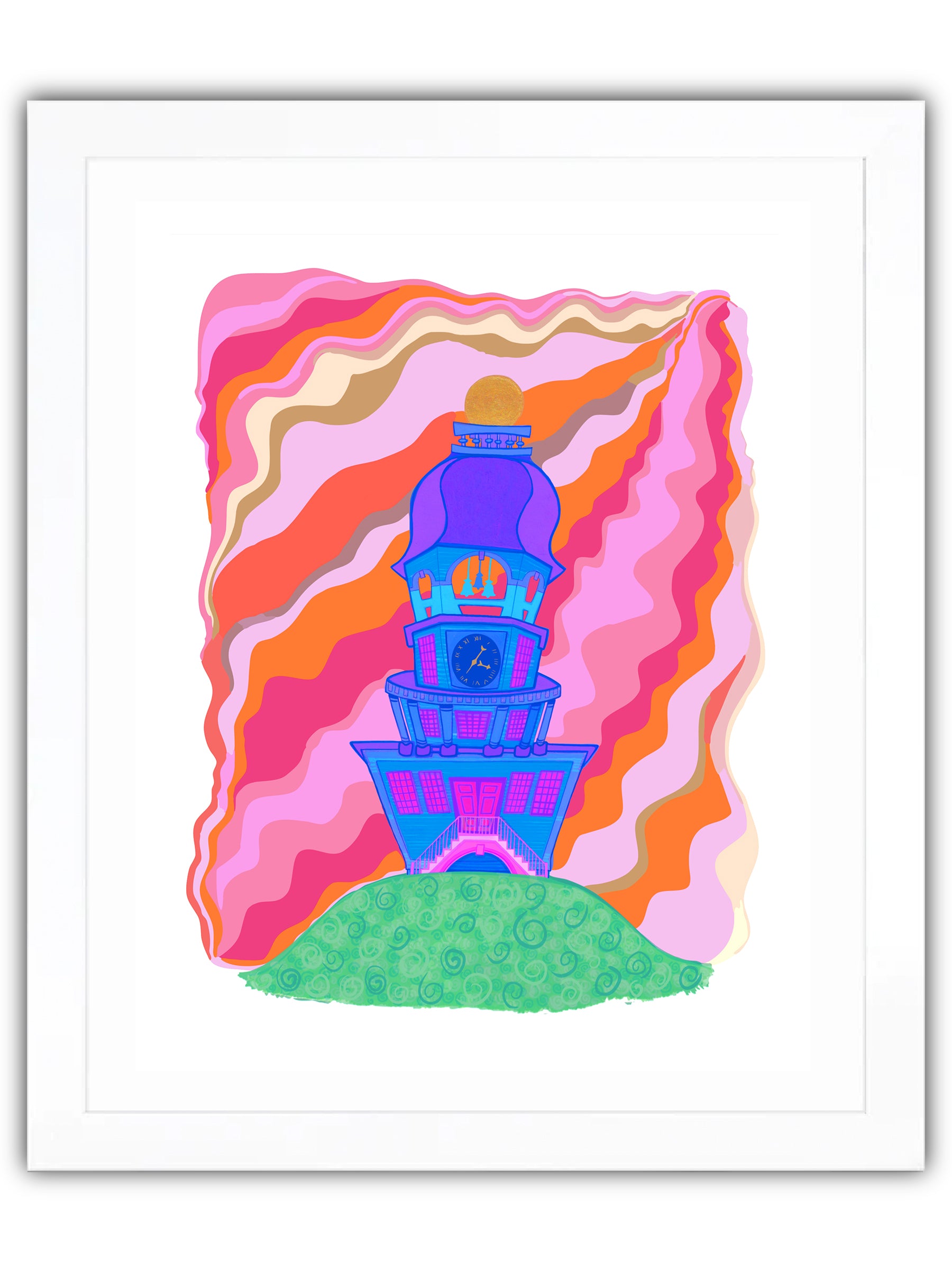 Halifax clock tower colourful