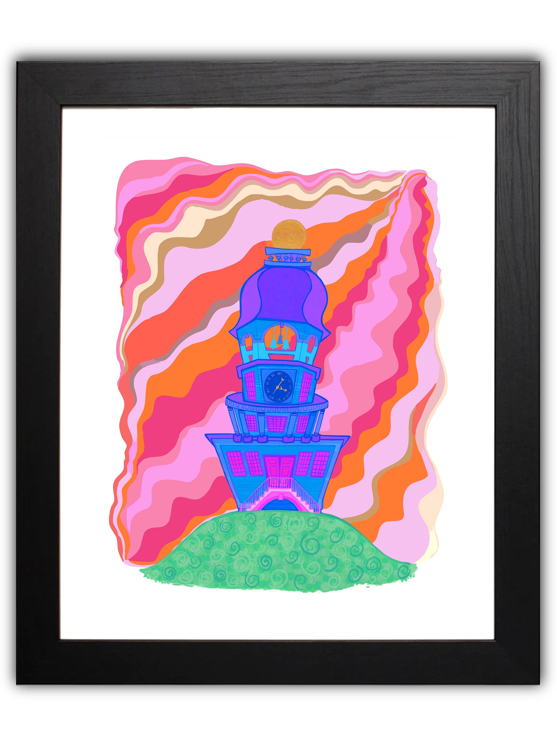 Halifax clock tower colourful