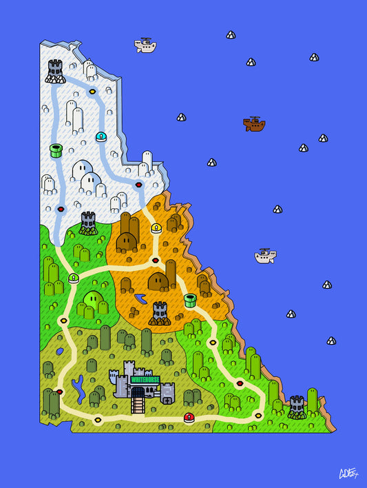 Yukon map with videogame icons
