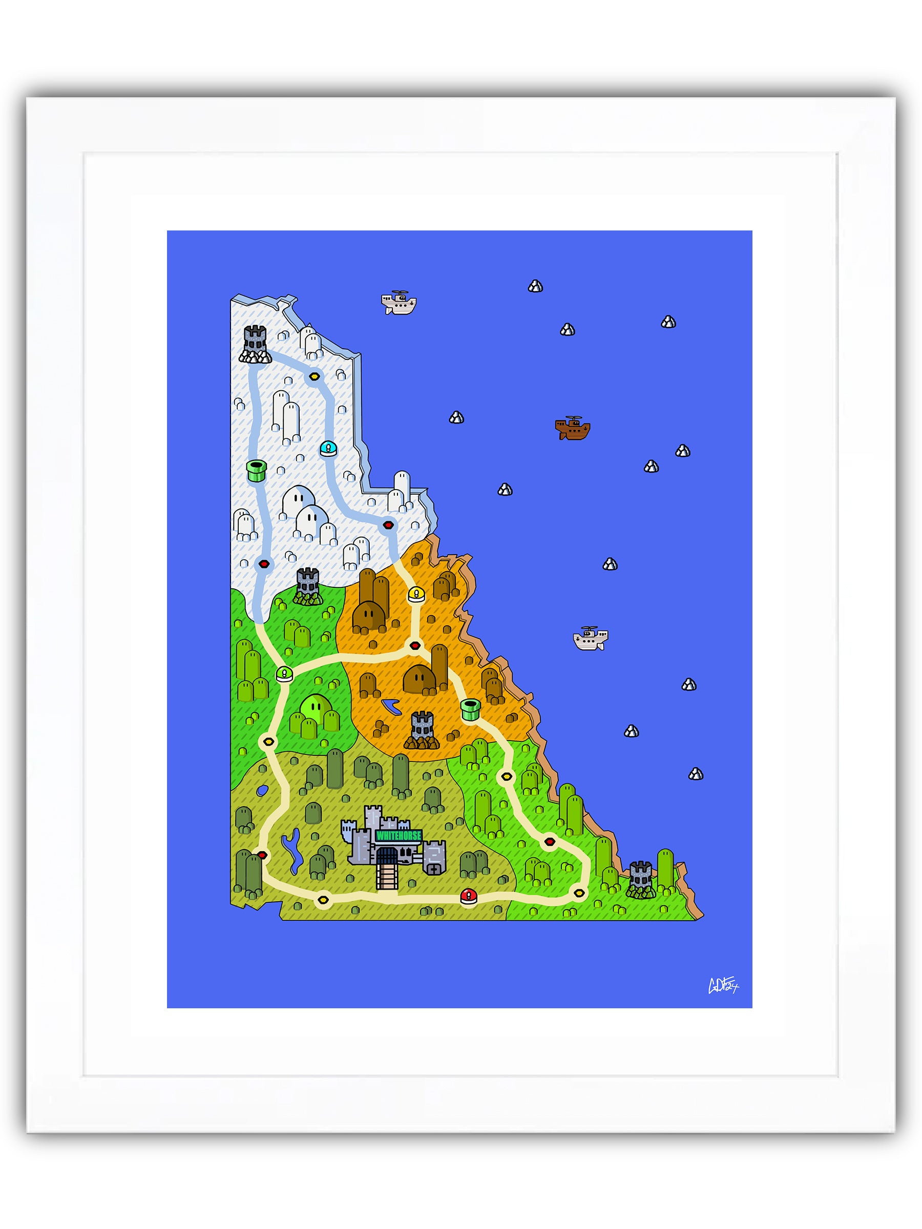 Yukon map with videogame icons