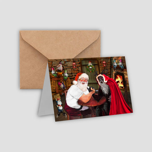 Santa and krampus card