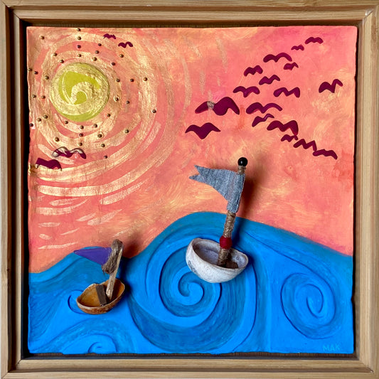 Two boats in wave