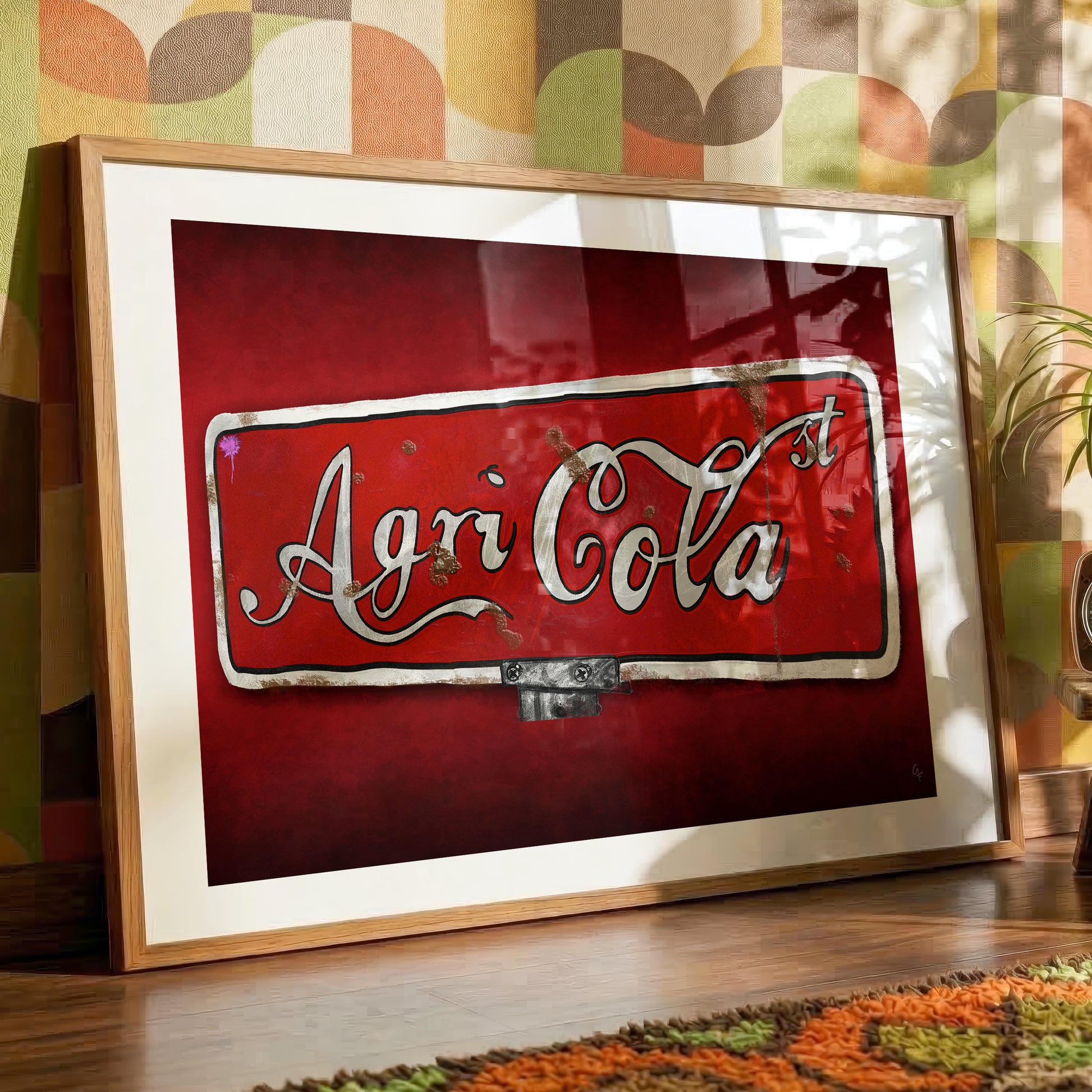 Framed Agricola Sign print by Joy and Fury Art