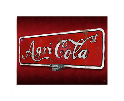 Agri Cola street sign art print by Joy and Fury Art