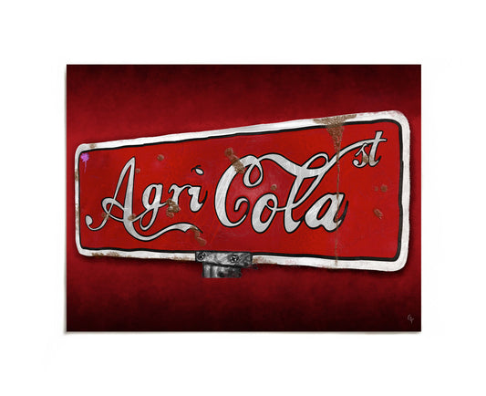 Agri Cola street sign art print by Joy and Fury Art