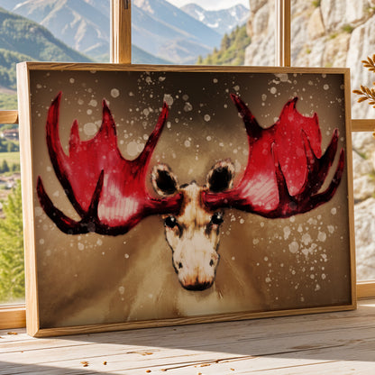 Framed Albino Moose print by Joy and Fury Art
