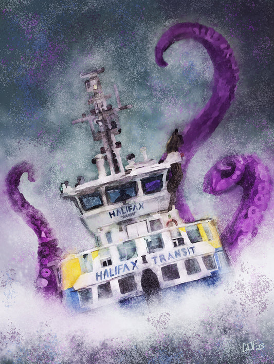 Halifax Ferry being attacked by purple tentacles