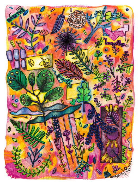 Abstract illustration of flowers and plants