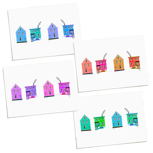 Happy Homes art prints bundle collage by Joy and Fury Art
