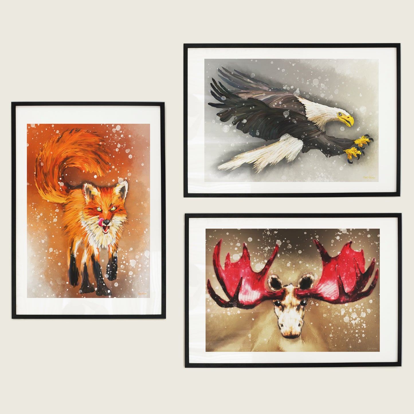 Snowy Animals Art Prints - Bundle