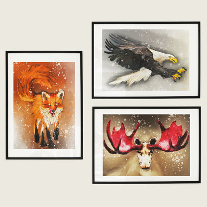 Snowy Animals Art Prints - Bundle