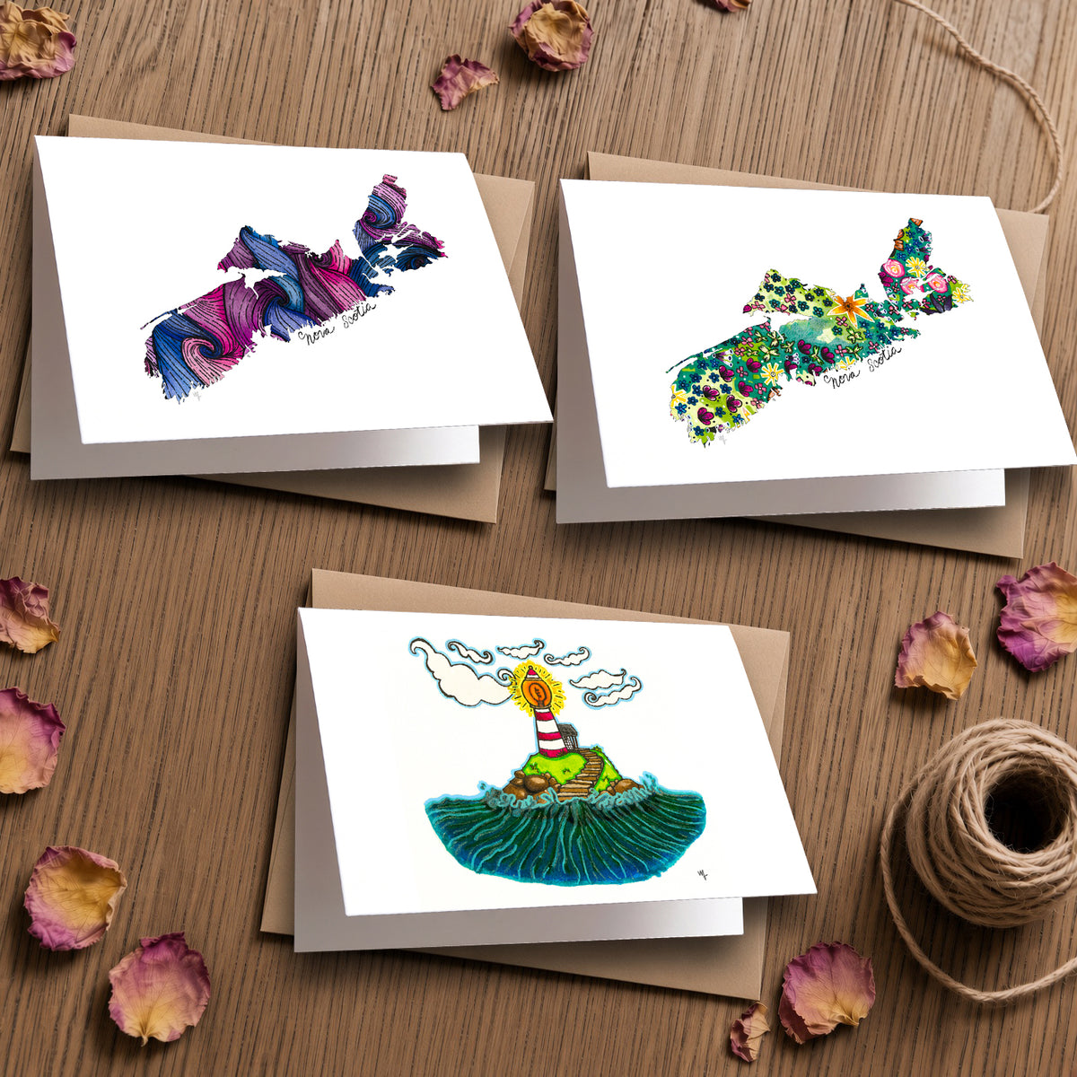 Nova Scotia greeting cards bundle product photo by Joy and Fury Art