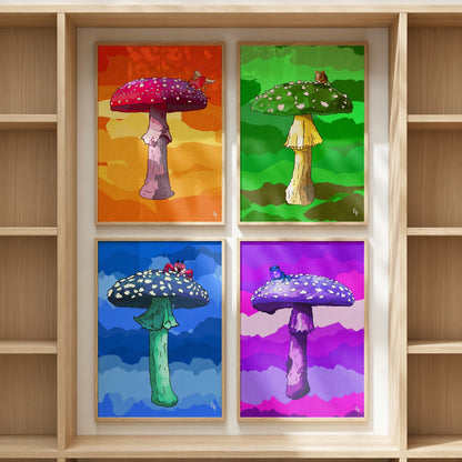Mushroom Tops Art Prints - Bundle