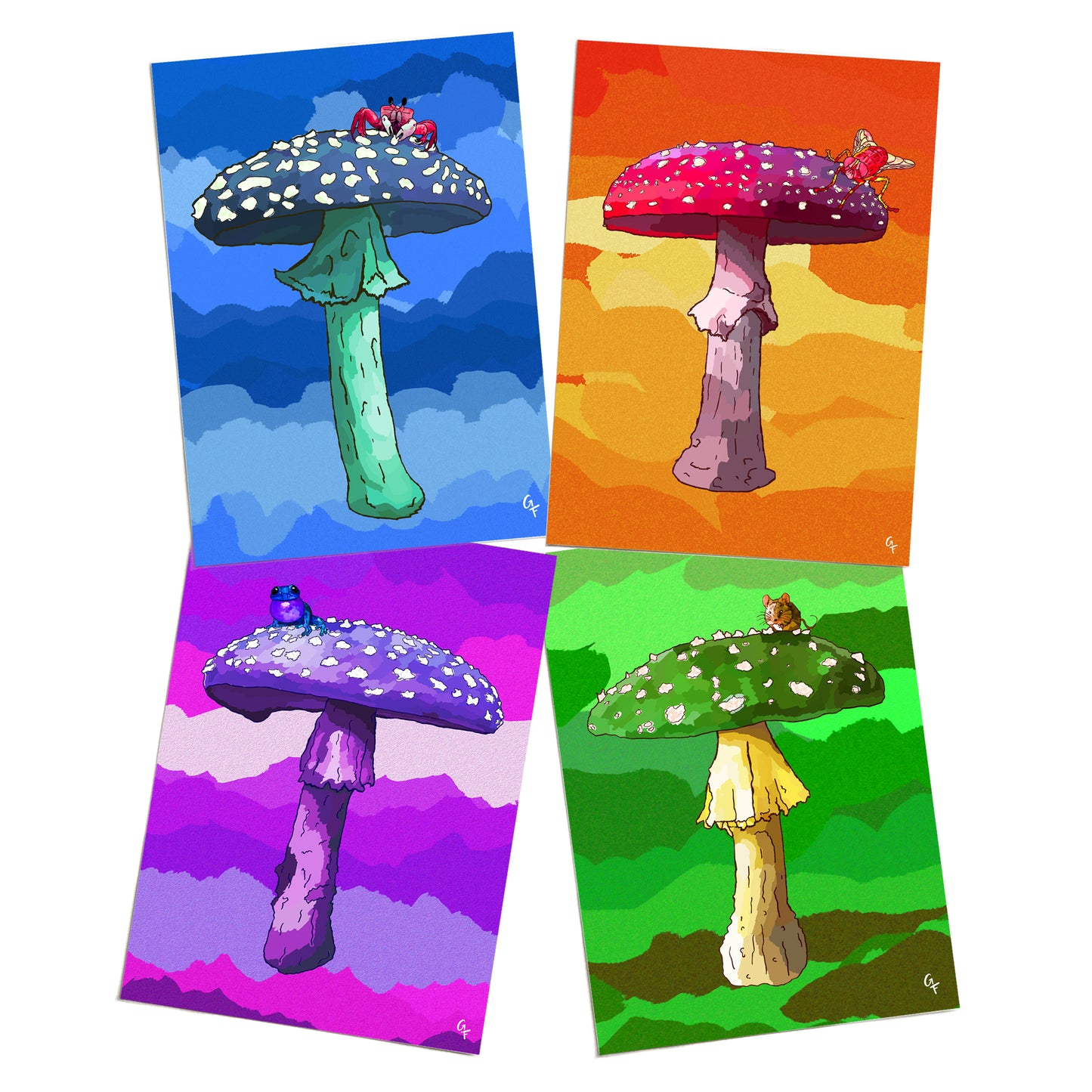 Mushroom Tops Art Prints - Bundle