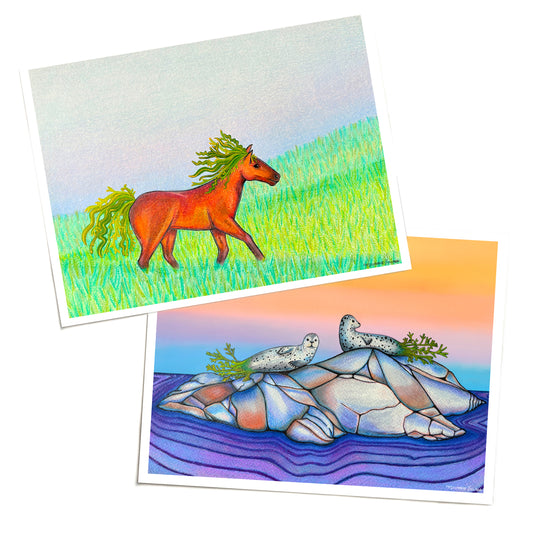 Seaweed art prints bundle collage by Joy and Fury Art