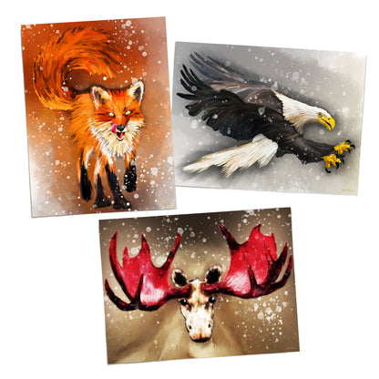 Snowy Animals Art Prints - Bundle