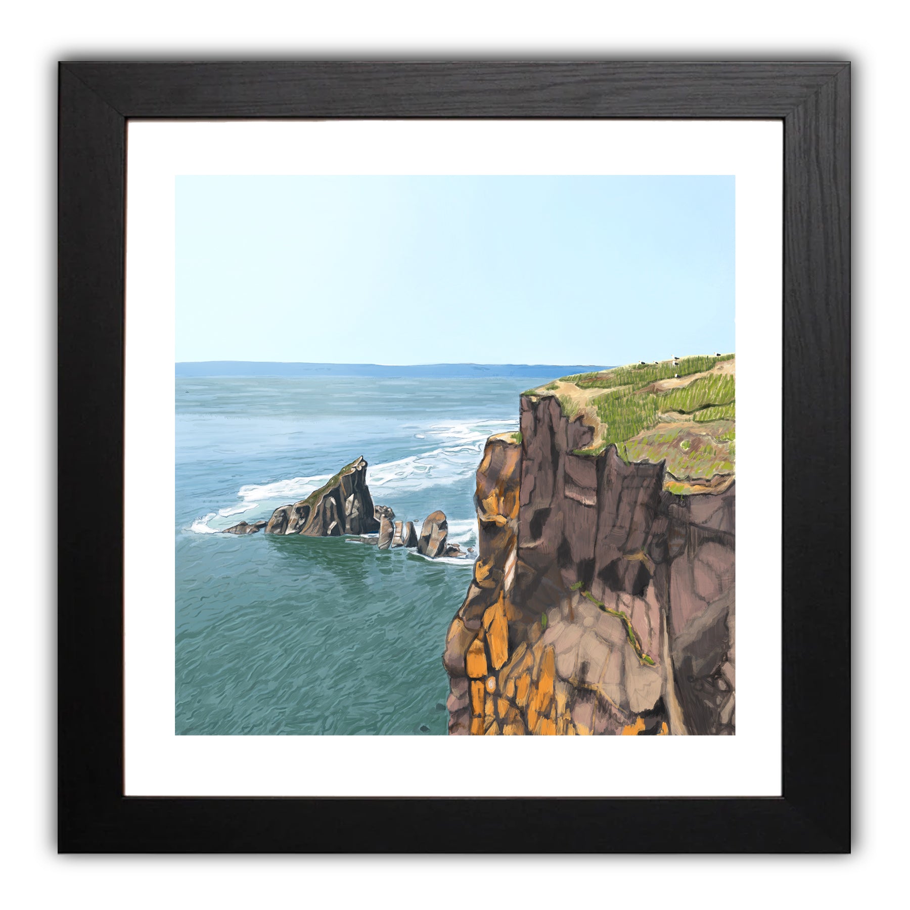 Illustration of Cape Split, ocean cliffs