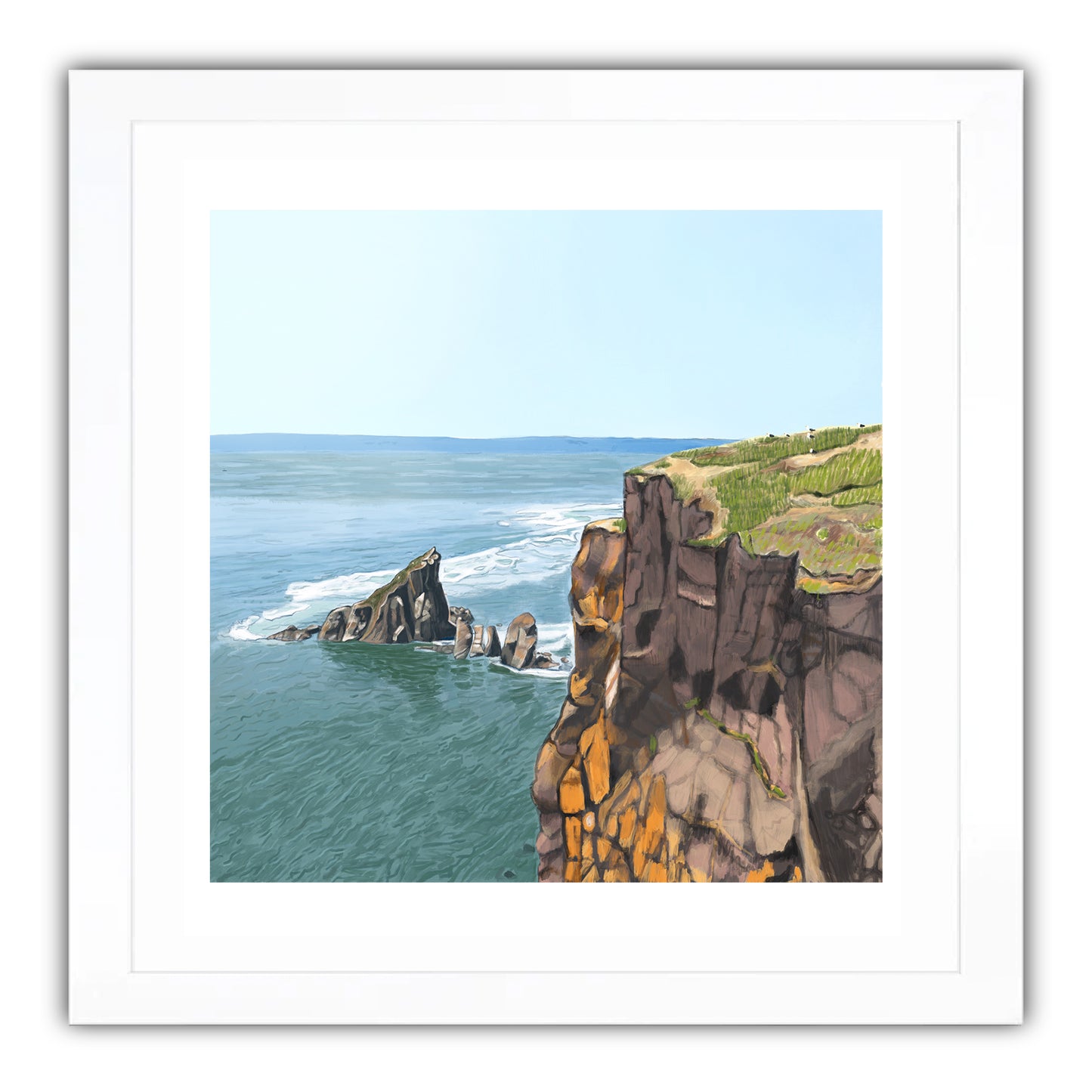 Illustration of Cape Split, ocean cliffs