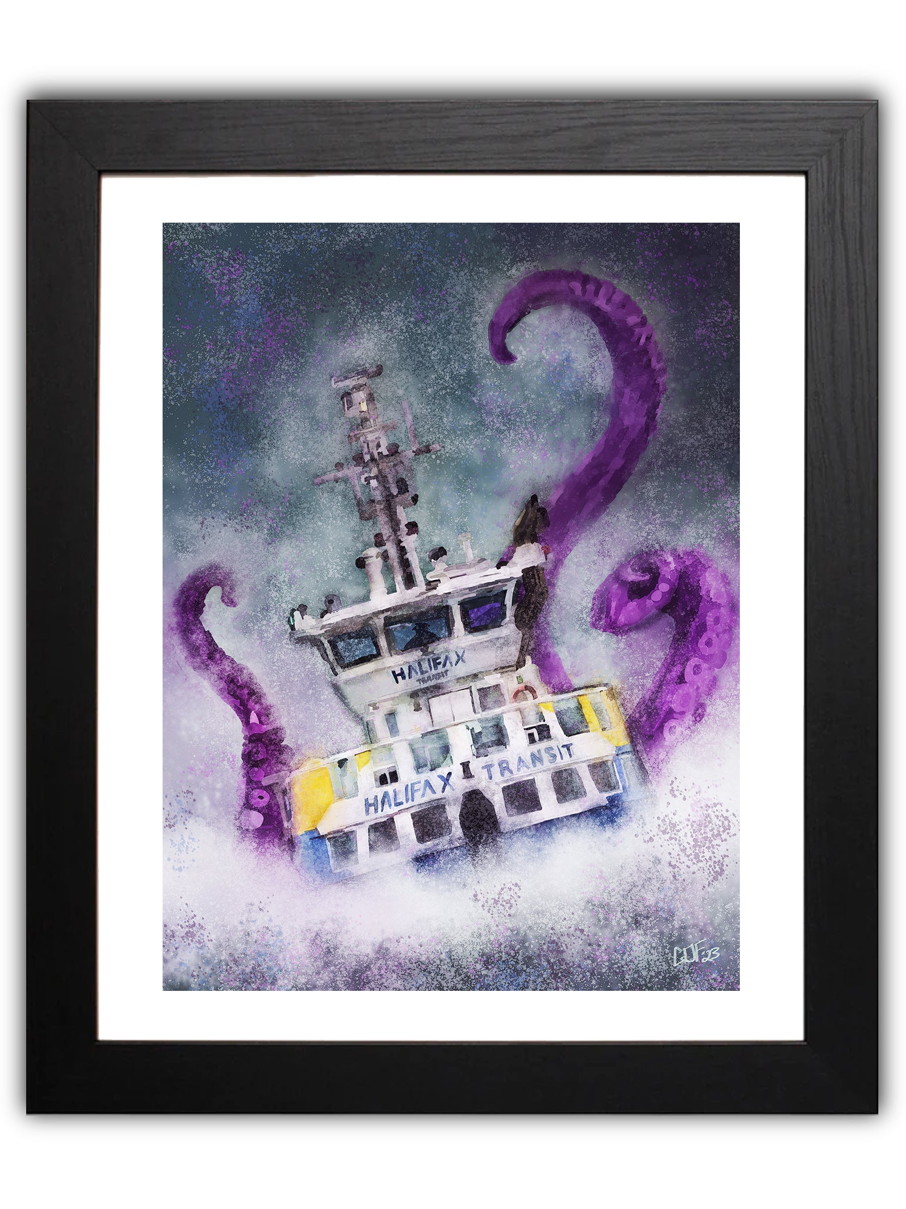 Halifax Ferry being attacked by purple tentacles