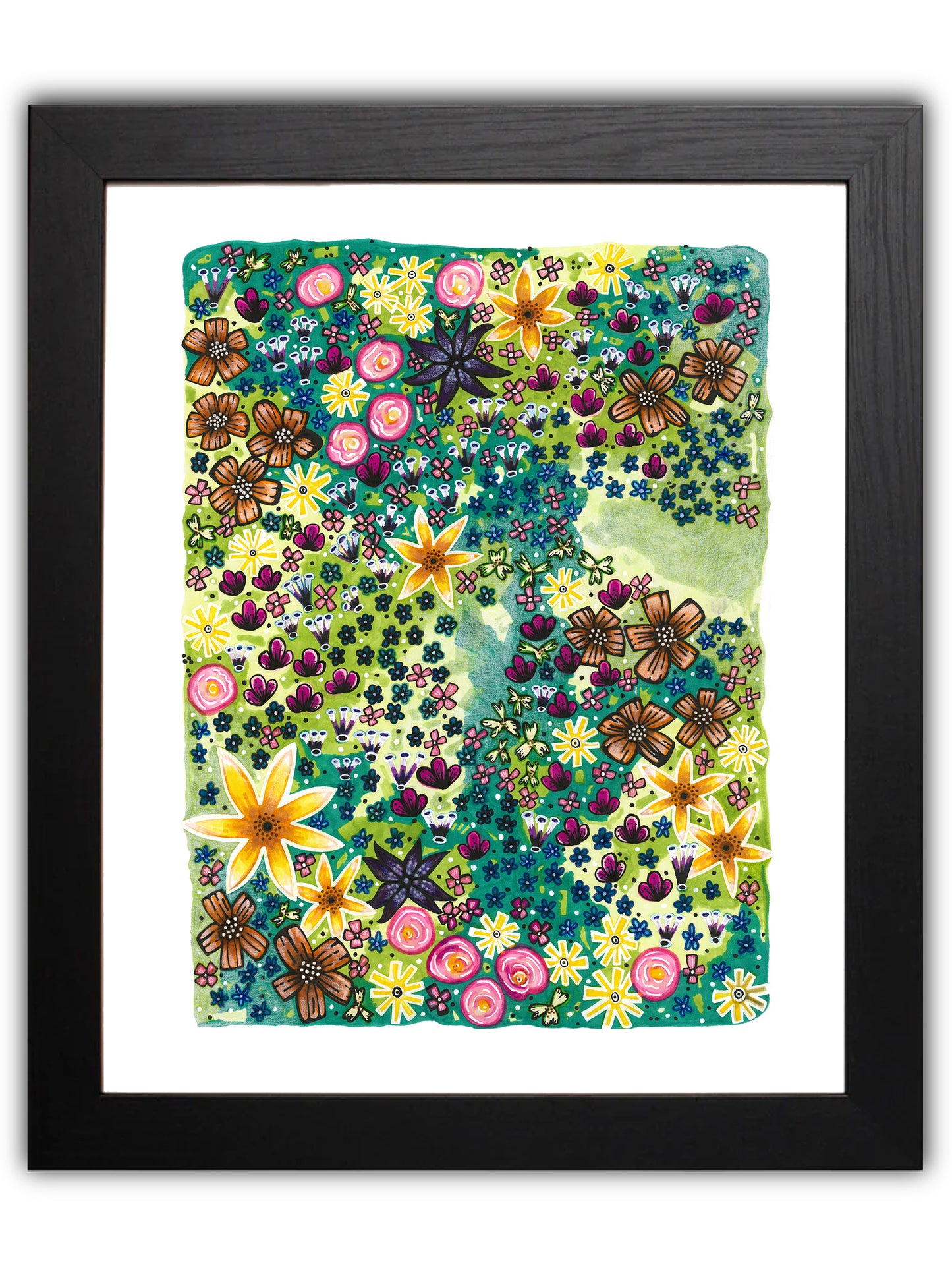 Illustration of a field of flowers, abstract