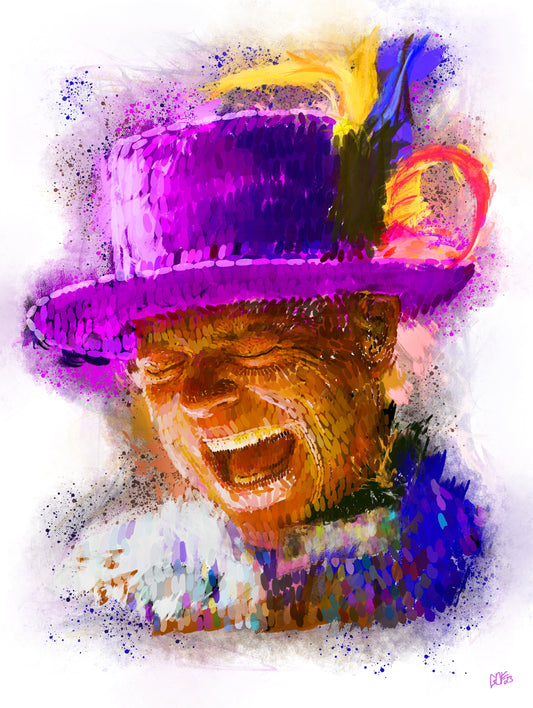 Gord Downie in purple hat singing