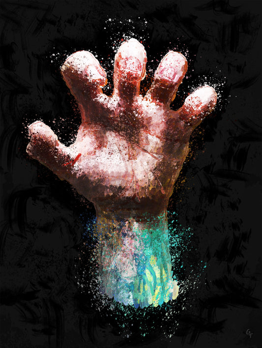 Graphic hand black background