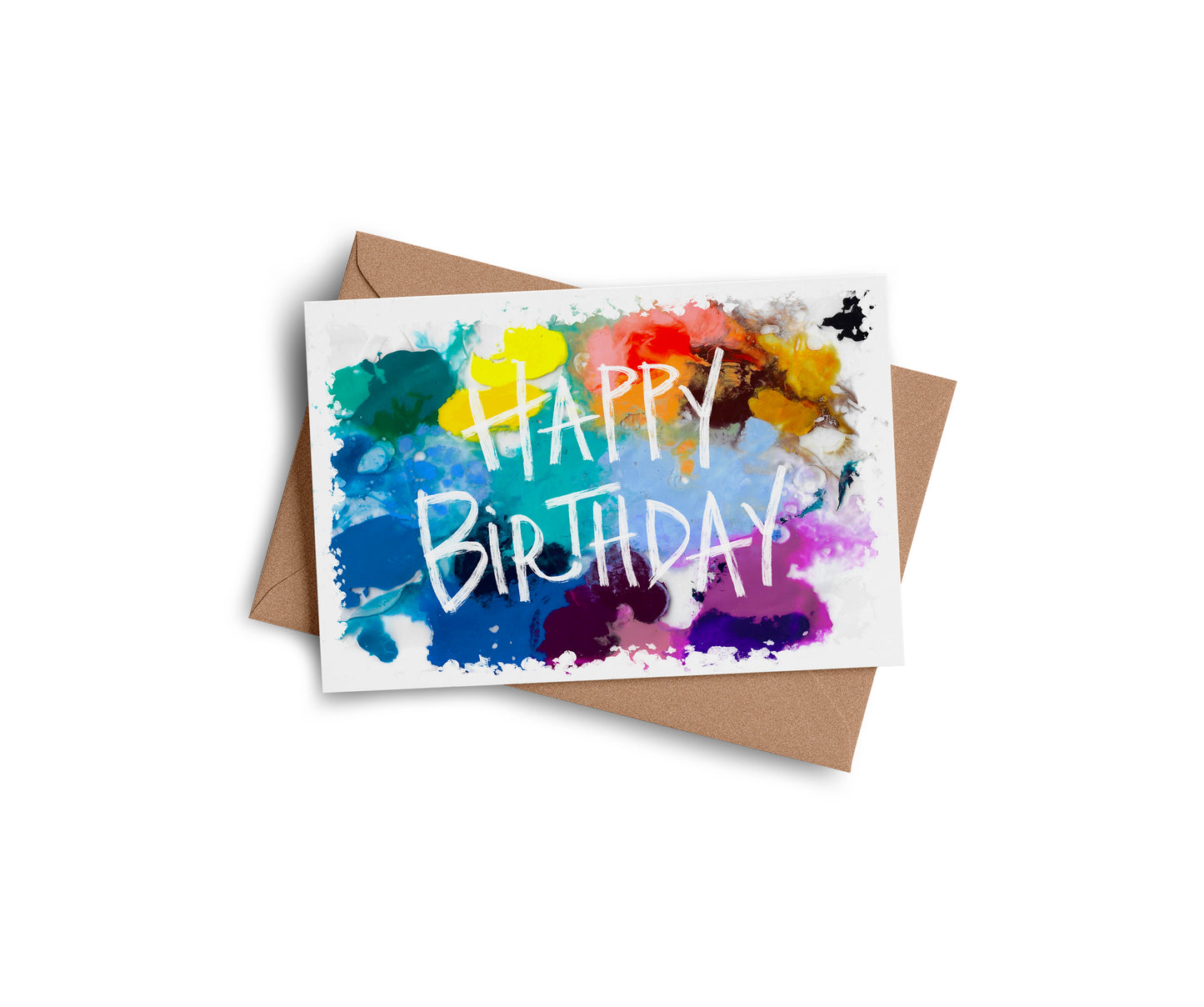 Happy Birthday paint splash greeting card by Joy and Fury Art
