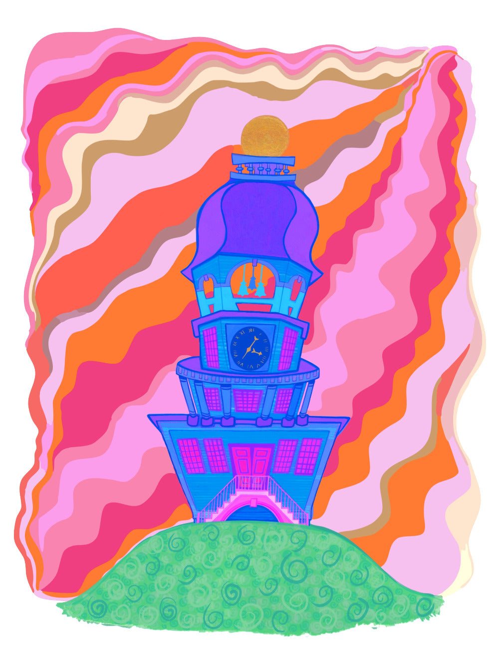 Halifax clock tower colourful