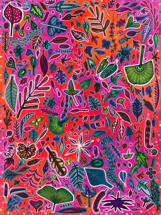 Pink abstract plants