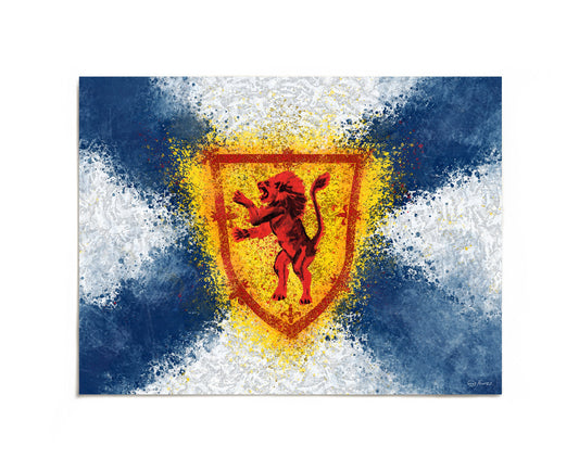 Nova Scotia lion rampant flag art print by Joy and Fury Art