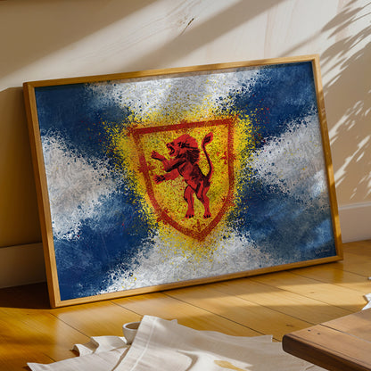 Framed Lion Rampant print by Joy and Fury Art